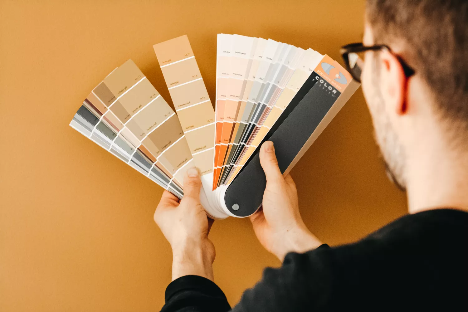 Paint color swatches for interior design